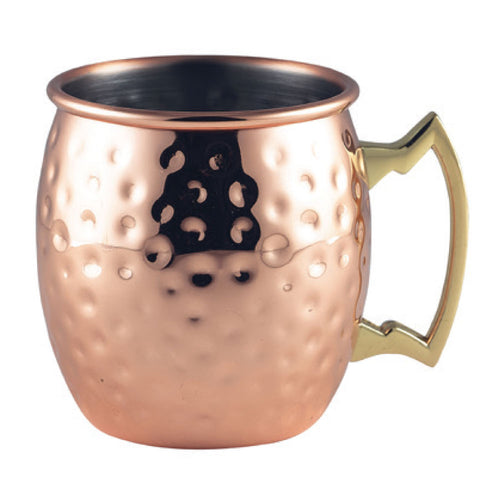 Genware Barrel Copper Mug 400ml - Hammered