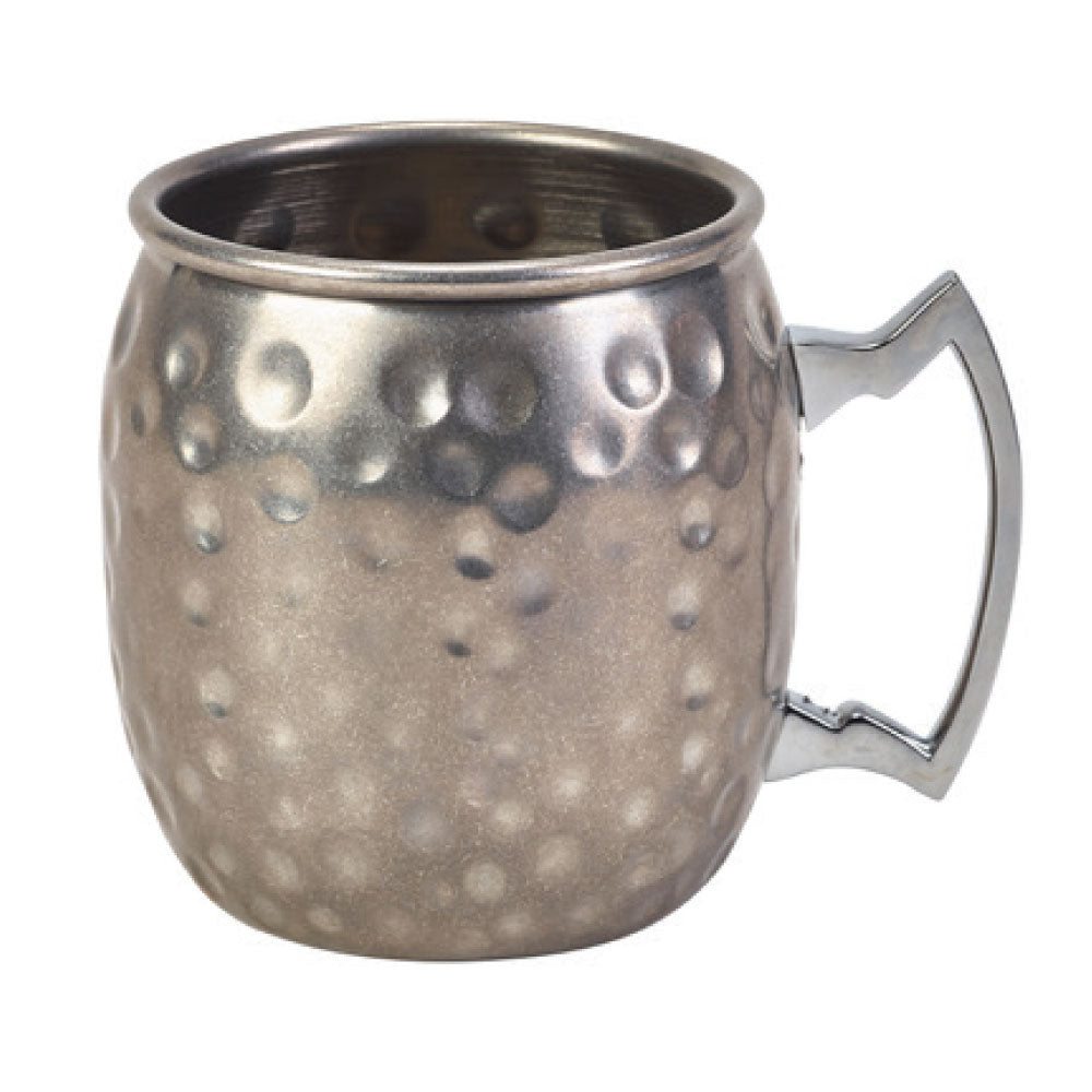 Genware Vintage Barrel Mug Hammered 400ml