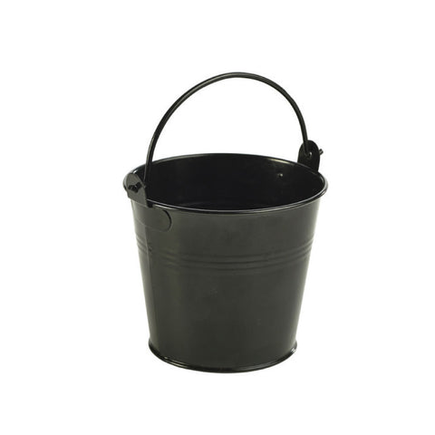 Genware Galvanised Steel Serving Bucket 10cm Dia Black
