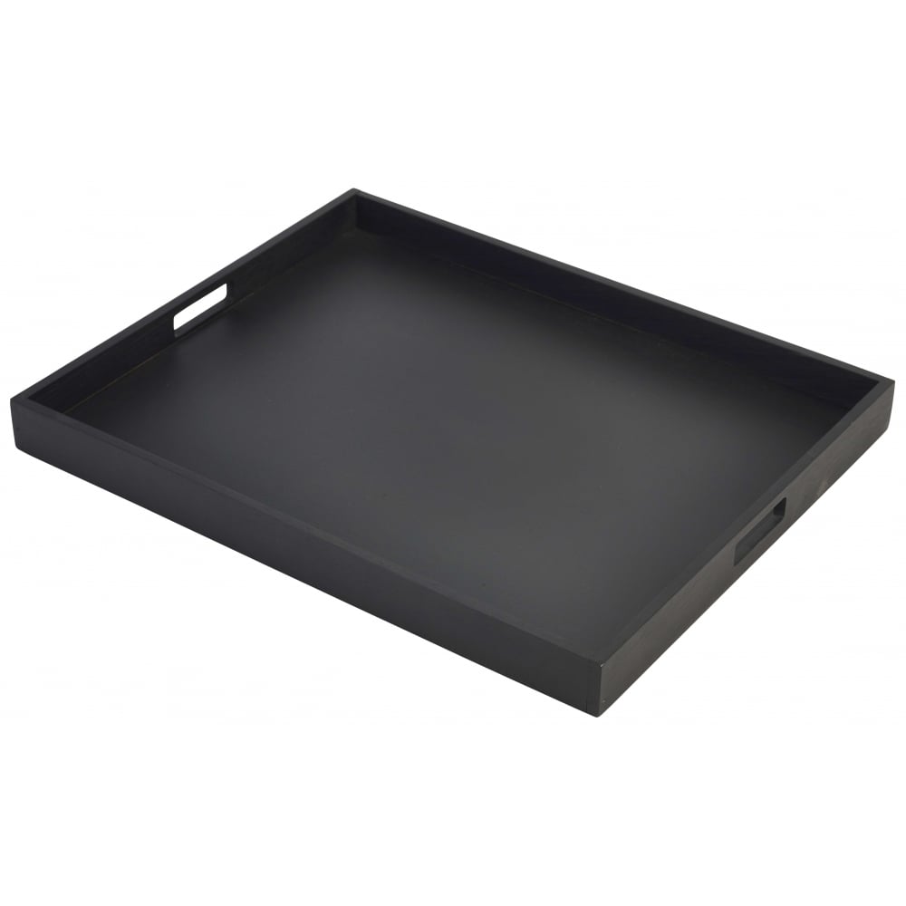 Genware Solid Black Butlers Tray 53.5 X 42.5 X 4.5cm