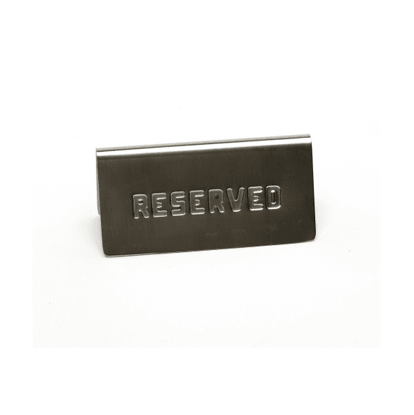Genware S/St. Table Sign"Reserved" 15 X 5cm
